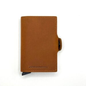 Maxwell dubbel RFID Leren pasjeshouder lichtbruin