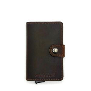 Morris leren pasjeshouder RFID donkerbruin