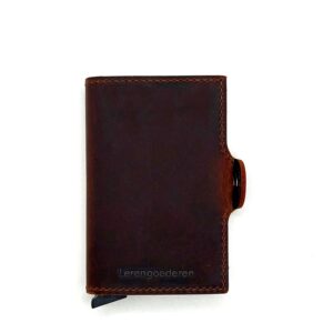 Maxwell dubbel RFID leren pasjeshouder bruin