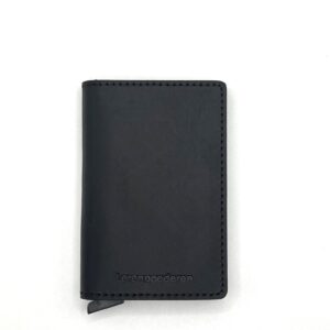 Leroy leren pasjeshouder RFID zwart