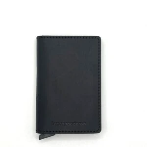 Leroy leren pasjeshouder RFID zwart